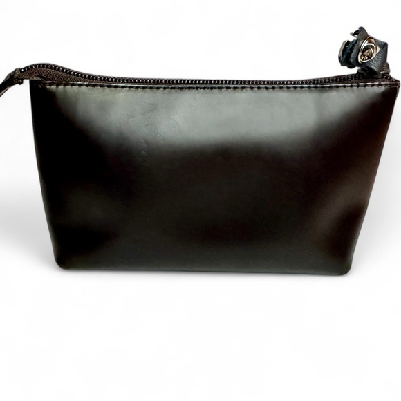 Authentic Gucci Brown Leather Square G Monogram Makeup Cosmetic Bag Pouch - Picture 2 of 9